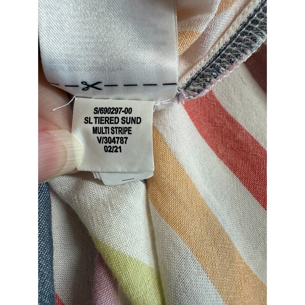 Old Navy Striped Tiered Maxi Swing Sundress Size Large Pockets Multicolor - Picture 13 of 13